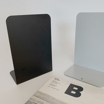 철제 메탈 L자형 북엔드 데스크테리어 북앤드 책지지대, 그레이 2P