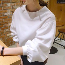 여성용 수아밍 볼륨 소매 블라우스