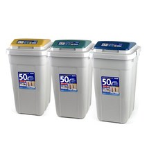 [코멕스] 크린스페이스 휴지통 50L 그린 블루 옐로우, 1개
