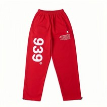 939 트레이닝바지 스웨트 팬츠 힙합 플라워 프린팅 여성 스트릿패션 퓨어 코튼 루즈 와이드 레그