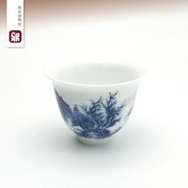 경덕진 수회 계림 산수화배 65 ml 손으로 그린 그림 산수화 찻잔 도자기잔 다기, 1개