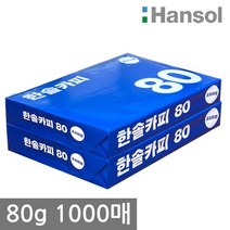 한솔 A4 복사용지(A4용지) 80g 1000매(500매 2권), 단품