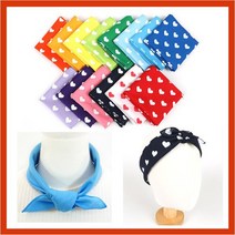 노란 손수건 제작 면 스카프 등산 무지 땡땡이 단색 남자 여성