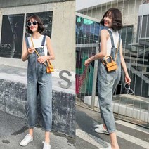 이안생활쇼핑 데님 멜빵 팬츠 여자 캐주얼 여행 패션 코디