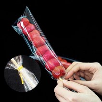 탕후루 비닐 투명 포장지 1000개 일회용 선물 포장비닐, 너비 8.5cm x높이 31cm(금박끈포함)