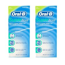 오랄비 슈퍼플로스 오리지널 민트향 치실 50줄 x 2갑, 4개