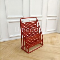 미니어쳐 가구 소품 금속 1/12 스케일 미니어처 인형의 집 잡지 랙 미니 신문 스탠드 OB11 BJD 장식 액세서리 장난감, 1 PCS RED