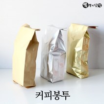 뽁뽁이닷컴 커피봉투(M방형) - 원두 소분 포장 금색 은색 크라프트, 크라프트 커피 1호(6.5x22-50매)
