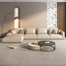 원목소파 거실쇼파 카우치소파 3인용쇼파 Loveseat-모던 L 앵글 임페리얼 테크놀로지 천 소파 3 인용 거, 04 Beige