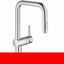 Grohe 그로헤 민타 32322002 풀아웃 스파우트 크롬 싱글레버 싱크대 주방수전 독일직배송 관부가세포함