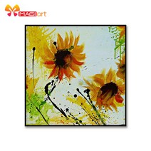 크로스 키트 자수 바느질 세트 11CT 수용성 캔버스 패턴 14CT 노란색 해바라기, 없음, 68x68cm cotton Full+11CT print