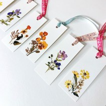 만들기 압화 스티커 책갈피 10개 (1set), 하드 보드지 5개, 화이트