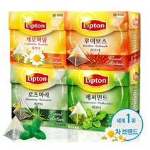 립톤 허브티 4종 - 캐모마일 루이보스 로즈마리 페퍼민트, 1.5g, 10세트