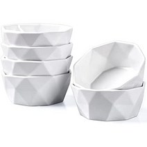 DELLING Ramekins 8 온스 오븐 안전 기하학 Ramekins 크림 Brulee 도자기 Ramekins 베이킹 수플레 푸딩, 하얀색, 한 사이즈