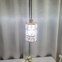 앙투 1등 3단 크리스탈 식탁등 펜던트전등 주방식탁조명, 노란빛 1개