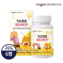 [일동생활건강] 키즈튼튼 어린이 멀티비타민 60정 x 6병 총 12개월분 츄어블 종합비타민 건강식품, 단일속성