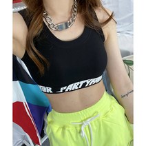 파티 밴드탑 (3 color) 요가복상의 크롭티 나시 댄스복대용 헬스복상의
