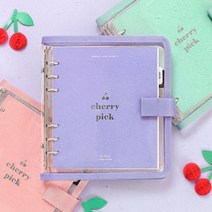 홀라A6 와이드 체리픽 지퍼형 다이어리 플래너, 라벤더