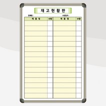 재고관리현황판 600x900 자재현황표 비품관리 사무실칠판 주문제작 도안칠판 화이트보드, 일반