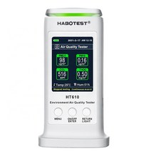 공기질 테스터 Co2 센서 이산화탄소 PM2.5 PM10 VOCs 온도 습도 검출기 헤이즈 미터 6 인 1 HABOTEST HT610