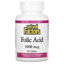 네추럴팩터스 엽산 비타민B9 비타민비 1000mcg 90정, 1000 mcg