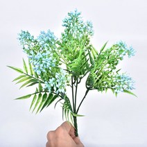 인공 밀라노 꽃 진주 과일 웨딩 소품 장식 자외선 방지 인조 정원 베란다 발코니 홈 침실 사무실, [05] 1pc blue
