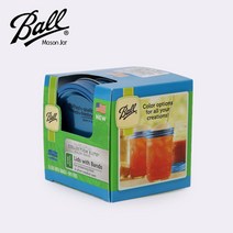 Mallow_쇼핑_볼 메이슨 블루 와이드 뚜껑 밴드 6p세트 유리자 볼뚜껑 볼레귤러 유리컵 드리킹 유리병 볼메이슨 볼자 밀폐@8688@!^^, #현명한구매#