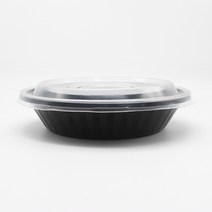 더팩 중화면용기 원형검정(소)1000ml 100개 / 400개(뚜껑포함), 1세트