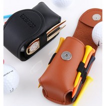 벨트형 2구수납 댄디 골프볼주머니 남성골퍼용 티박스 첫라운딩 감사선물, 1개, 모던볼주머니_브라운