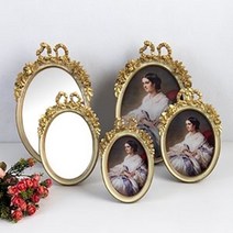 ♤N.Smart♤_129 타원 리본 액자.거울 5종 (아이보리) 타원거울액자 거울액자 소품액자 테이블액자 탁상액자_1qwerzdt9, 잠깐★옵션확인은하셔야죵^^거울 (대)