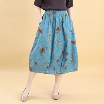 애비뉴투지 엄마옷 창포 얇은 순 면 여성 봄 여름 항아리 주머니 치마 스커트 S04243 50대 60대 중년여성