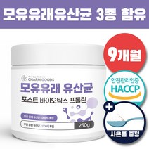 모유유래유산균 BNR17 비에날씬 락토바실러스 가세리 애시도필러스 여성갱년기유산균 YT1, 2 모유유산균 250g(포도맛) 3통(할인)+건강차