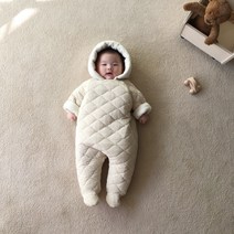 신생아 아기 패딩 우주복