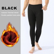폴리에스테르무릎보호대 바디 긴 레깅스 필링 바지 남성용 따뜻한 양모 허리 코튼 무릎 보호대, 01 Black_05 XXXXL