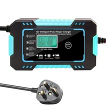 배터리재생기 자동차 배터리 충전기 12V 6A 터치 스크린 펄스 수리 LCD 바이크 오토바이 납 산성 Agm Gel Wet, EU Plug 3