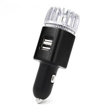 jo-6291 deodorizer with blue led light 12v 자동차 공기 청정기 ionizer 공기 청정기 포름알데히드 연기 먼지 정화 air freshen, 검은색