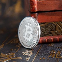 1조달러 비트코인 BTC 2달러 기념주화 동전 선물, 실버비트코인(두꺼운)