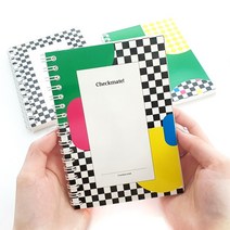 [제이로그] DIY 프리노트 (A6) - 체크메이트 체커보드 (3종 택1), 커버디자인:체커드 블랙 / 내지 디자인:유선형