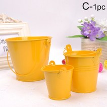 양동이 바스켓 아이스 버킷 다용도 미니 금속 주석 캔디 선물 상자 웨딩 파티 기념품 Tinplate 초콜릿 Dragee 바 장식 314EA 4, 09 Yellow M