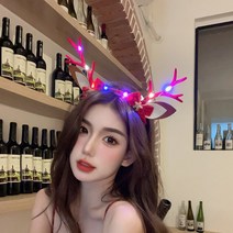 사슴뿔 헤어밴드 크리스마스 머리띠 인생네컷 촬영 소품 머리 장식 파티, P