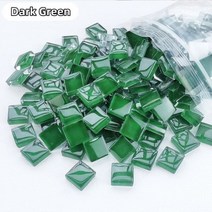 300g/10.58oz (약. 300pcs) 유리 모자이크 타일 1cm/0.39in 사각형 공예 DIY 만들기 재료 0.4mm/0.15in 두께, 300g-10.58oz, Dark Green