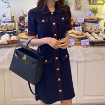 [SNT042304]여성 럭셔리 스티치 정장 투컬러 정장원피스