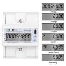 나인틴 AC 230V 100A 단상 전기 에너지 미터 KWH RS485 Modbus RTU 통신 펄스 출력 전력 소비 Din 레일, [01] kWh Volt Current kW