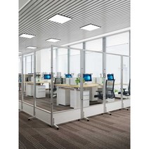 회의실 파티션 접이식 이동식 격리 아크릴 투명 스크린, 폭 1m 높이 1.8m 반투명 접이식 모델