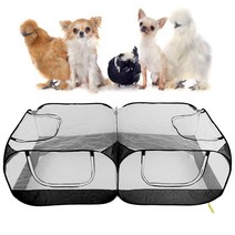 Alvinlite휴대용 소형 동물 플레이펜 탈착식 바닥 및 지퍼가 달린 통기성 반려동물 케이지 텐트 접이식 인클로저 실외/실내 운동 울타리 기니/돼지/토끼/햄스터/새끼 고양이, #2