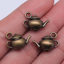 은주전자 WYSIWYG 4pcs 18x13x10mm 펜 던 트 주전자 3D 매력 쥬얼리 만들기 골동품 실버 컬러, 01 앤틱 청동 도금