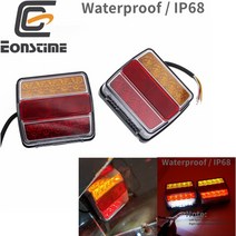 EONSTIME 2PCS DC 12V 16LED 트럭 자동차 트레일러 보트 캐러밴 후면 테일 라이트 중지 램프 미등 방수 IP68