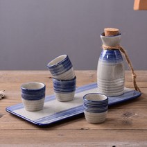 도자기술병 도쿠리세트 술병세트 주기 일본식 사케, (스몰사이즈) 1포트+4컵 통신판매세트