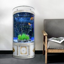 거실 수족관 어항 가정용 반원형 유리 생태 금붕어 프리미엄 대형 중형 물고기, J