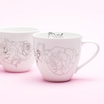 플래티늄 로즈 머그세트 머그 도자기 주스 컵 세트 2P